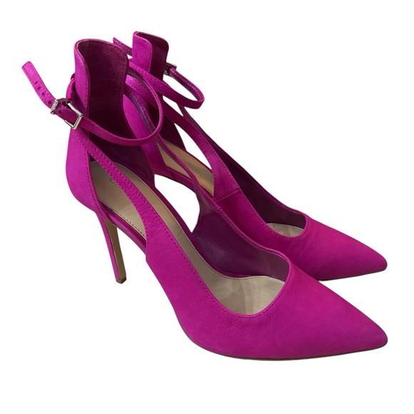 Gianni Bini Shoes - EUC Gianni Bini Women’s Pink Stiletto Strappy Suede Heels Size 10M